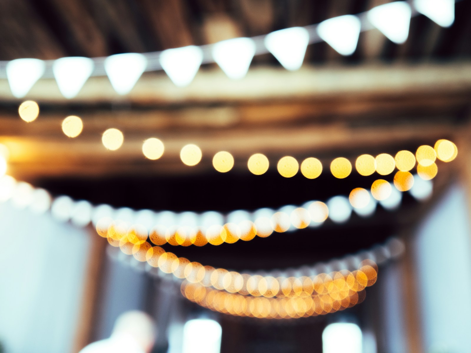 Photo by Andrew Knechel Macro view of lights in a party in Gettysburg